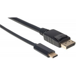 Manhattan Καλώδιο Mini DisplayPort 1.2 to USB-C Male 2m Black 152464
