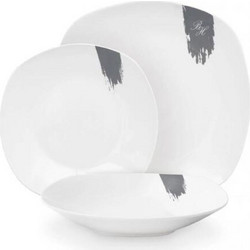 Berlinger Haus Aspen Collection Σετ Πιάτα Φαγητού Πορσελάνης Λευκά Γκρι 18τμχ BH-10204