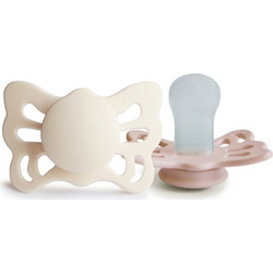 Frigg Butterfly Πιπίλες Σιλικόνης 0-6m Cream Blush 2τμχ