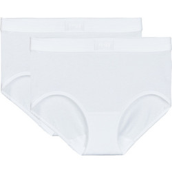 Sloggi Βαμβακερά Ψηλόμεσα Γυναικεία Slip Λευκά 2Pack 10222796-0003