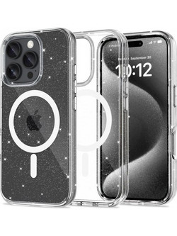 Tech-Protect Flexair Hybrid MagSafe Back Cover Glitter Clear (iPhone 16 Pro)
