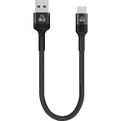 Powertech PTR-0166 Braided USB-A to USB-C 60W 0.25m Black 5210131136485
