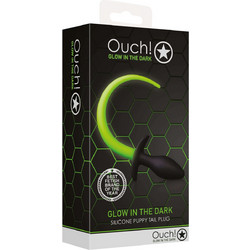 Ouch! Glow in the Dark Puppy Πρωκτική Σφήνα Tail Plug 30cm Πράσινη