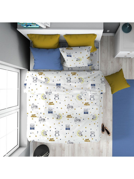 Dimcol Sweet Dreams 554 Παιδική Παπλωματοθήκη Μονή Βαμβακερή 160x240 Λευκή Γαλάζια
