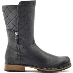 Clarks Παιδικές Μπότες Μαύρες Δερμάτινες με Φερμουάρ 26101555