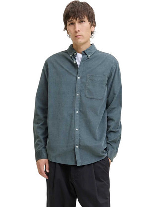 Jack & Jones Ανδρικό Πουκάμισο Βαμβακερό Μακρυμάνικο Κανονική Γραμμή Ανθρακί 12278967