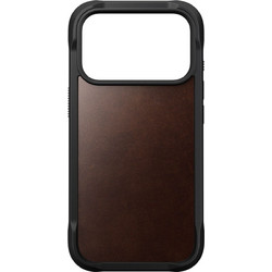 Nomad Rugged Leather Back Cover Rustic Brown Horween (iPhone 18 Pro / 17 Pro)