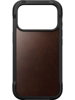 Nomad Rugged Leather Back Cover Rustic Brown Horween (iPhone 18 Pro / 17 Pro)