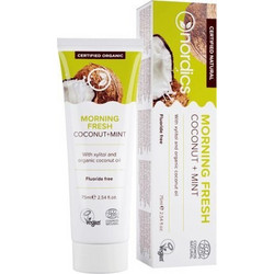 Nordics Morning Fresh Coconut & Mint Οδοντόκρεμα Χωρίς Φθόριο 75ml