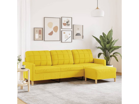 vidaXL Τριθέσιος Καναπές Κίτρινος 226x77x80cm 3278254