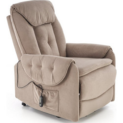 PoliHome Πολυθρόνα Relax Ανακλινόμενη Βελούδινη Μπεζ Norton 162875869