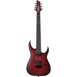 Schecter Sunset Triad Ηλεκτρική Κιθάρα ST Style με Μαγνήτες HS & Ταστιέρα Ebony 7 Χορδών Scarlet Burst