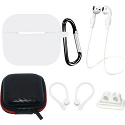 Hurtel Σετ Θήκη Σιλικόνης με Γάντζο για Apple AirPods 3 Λευκή