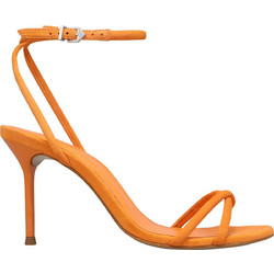 Schutz Γυναικεία Πέδιλα Suede Πορτοκαλί με Λεπτό Ψηλό Τακούνι S2209000050005