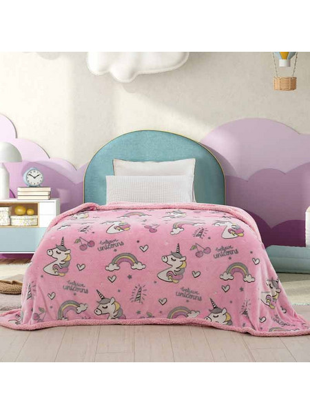 Palamaiki Παιδική Κουβέρτα Fleece Fantasy Φωσφοριζέ 160x220 Ροζ