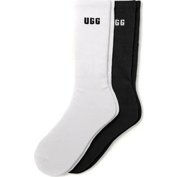 UGG Ανδρικές Κάλτσες Ψηλές Λευκές Μαύρες 2Pack 1172201-WBLC