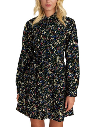 Attrattivo Mini Καθημερινό Φόρεμα Floral Σεμιζιέ Μαύρο 9921845