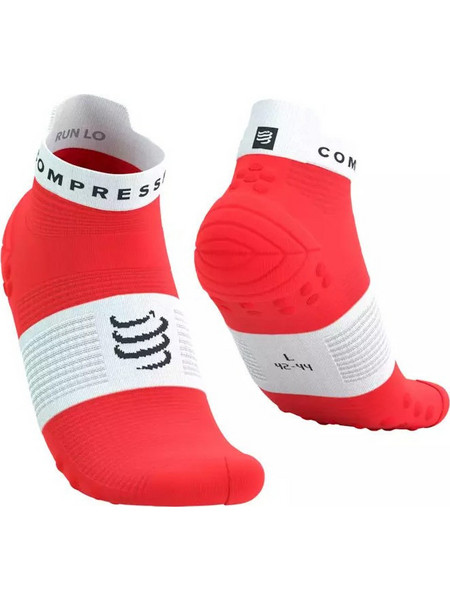 Compressport V4.0 Run Ανδρικές Κάλτσες Κοντές με Σχέδια Κόκκινες Λευκές XU00047B-3090