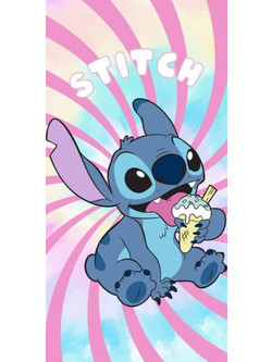 Lilo & Stitch Ice Cream Παιδική Πετσέτα Θαλάσσης Ροζ 70x140cm