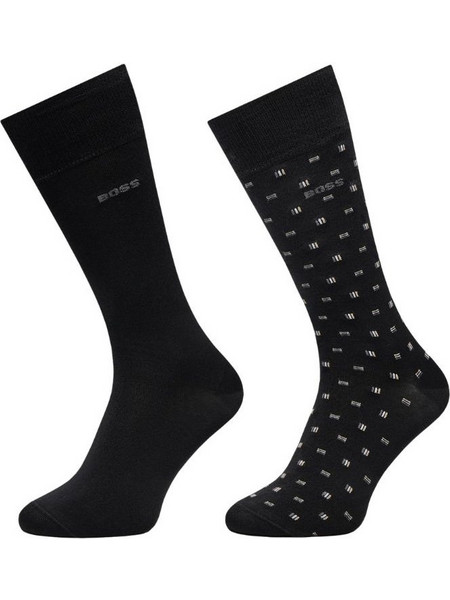 Hugo Boss Ανδρικές Κάλτσες Ψηλές Μαύρες 2Pack 50524282-001