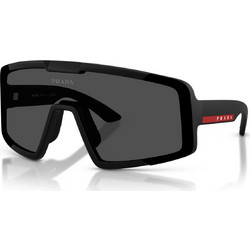 Prada PSB07S 1BO06F Ανδρικά Γυαλιά Ηλίου Μάσκα Κοκάλινα Μαύρα με Μαύρο Φακό