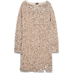 Vero Moda Mini Φόρεμα για Γάμο / Βάπτιση Αμπιγιέ & Παγιέτες Μπεζ 10335717