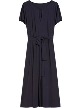 Penny Black Midi Καθημερινό Φόρεμα Μεταξωτό Navy Μπλε 2511621146200-004
