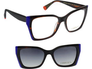 Christies GLAMOUR CJ801 Γυναικείος Σκελετός Γυαλιών Οράσεως με Clip-On Κοκάλινος Καφέ
