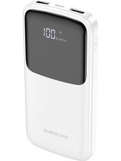 Borofone BJ17 Oceanic Power Bank 10000mAh με 2 Θύρες USB-A & Θύρα USB-C White