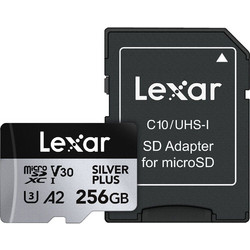 Lexar Silver Plus microSDXC 256GB Class 10 U3 V30 UHS-I A2 205MB/s + Adapter