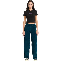 Volcom Weellow II Ψηλόμεσο Κοτλέ Γυναικείο Παντελόνι Κανονική Εφαρμογή Πετρόλ B1932506-EMG