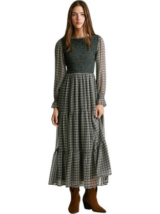 Pepe Jeans Phoebe Midi Βραδινό Φόρεμα Κυπαρισσί PL9537700-999