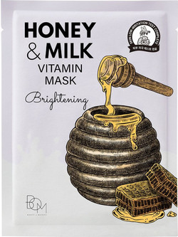 Beauty Of Majesty Honey & Milk Vitamin Sheet Μάσκα Προσώπου για Αντιγήρανση Ακμή & Λάμψη 3τμχ