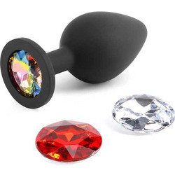 NS Novelties Glams Xchange Medium Πρωκτική Σφήνα Diamond Plug 8cm Μαύρη