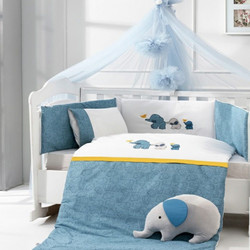 Abo Elephant Σετ Κούνιας Blue 9τμχ
