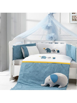 Abo Elephant Σετ Κούνιας Blue 9τμχ