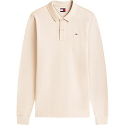 Tommy Jeans Ανδρική Μπλούζα Polo Μακρυμάνικη Μπεζ DM0DM20232-ABY