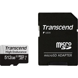 Transcend High Endurance microSDXC 512GB Class 10 U3 V30 UHS-I 100MB/s + Adapter