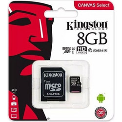 Kingston Canvas Select microSDXC 8GB Class 10 UHS-I 80MB/s + Adapter