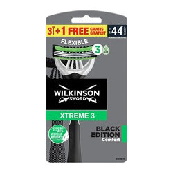Wilkinson Sword Xtreme 3 Black Edition Ξυραφάκι μιας Χρήσης με 3 Λεπίδες & Λιπαντική Ταινία 4τμχ