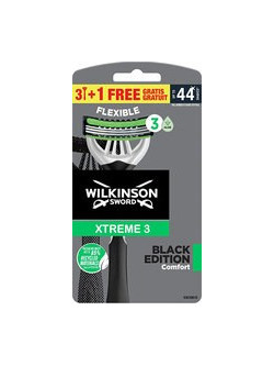 Wilkinson Sword Xtreme 3 Black Edition Ξυραφάκι μιας Χρήσης με 3 Λεπίδες & Λιπαντική Ταινία 4τμχ