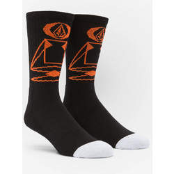 Volcom Skate Vitals Remy Ανδρικές Κάλτσες Ψηλές με Σχέδια Μαύρες D6332400-BLK