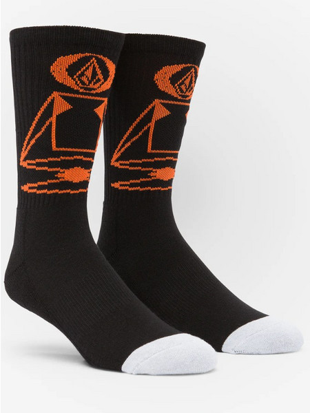 Volcom Skate Vitals Remy Ανδρικές Κάλτσες Ψηλές με Σχέδια Μαύρες D6332400-BLK