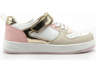 Bopy Lacenas Παιδικά Sneakers Μπεζ Χρυσά Ροζ
