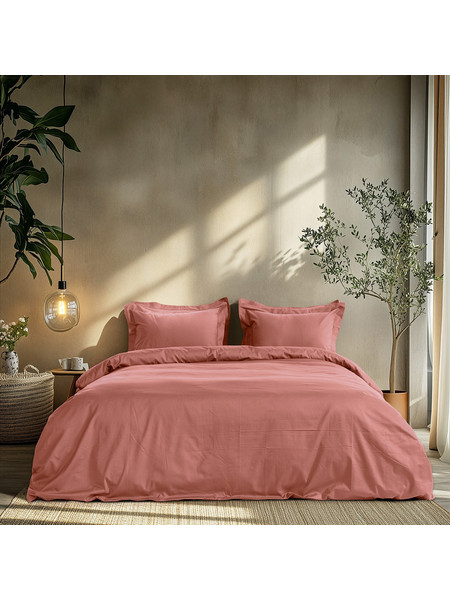 Beauty Home Σετ Σεντόνια Υπέρδιπλα Βαμβακοσατέν με Λάστιχο 170x200+30 Art 1700 Harmony Σάπιο Μήλο