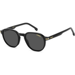 Carrera CA376/S 807/IR Ανδρικά Γυαλιά Ηλίου Στρογγυλά Κοκάλινα Μαύρα με Μαύρο Φακό