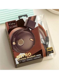 Gjby CA-054 Ασύρματα Bluetooth Ακουστικά Over Ear Καφέ