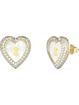 Guess Love Bites Γυναικεία Σκουλαρίκια Καρφωτά από Ατσάλι Ασημί με Ζιργκόν JUBE06065JWYGT