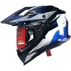 Pilot Helmets Atacama SV Block White Blue Κράνος Μηχανής On / Off 1550gr
