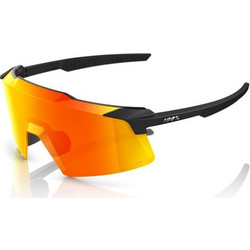 SPY 60032-00010 Ανδρικά Γυαλιά Ηλίου Μάσκα Κοκάλινα Μαύρα με Πορτοκαλί Φακό